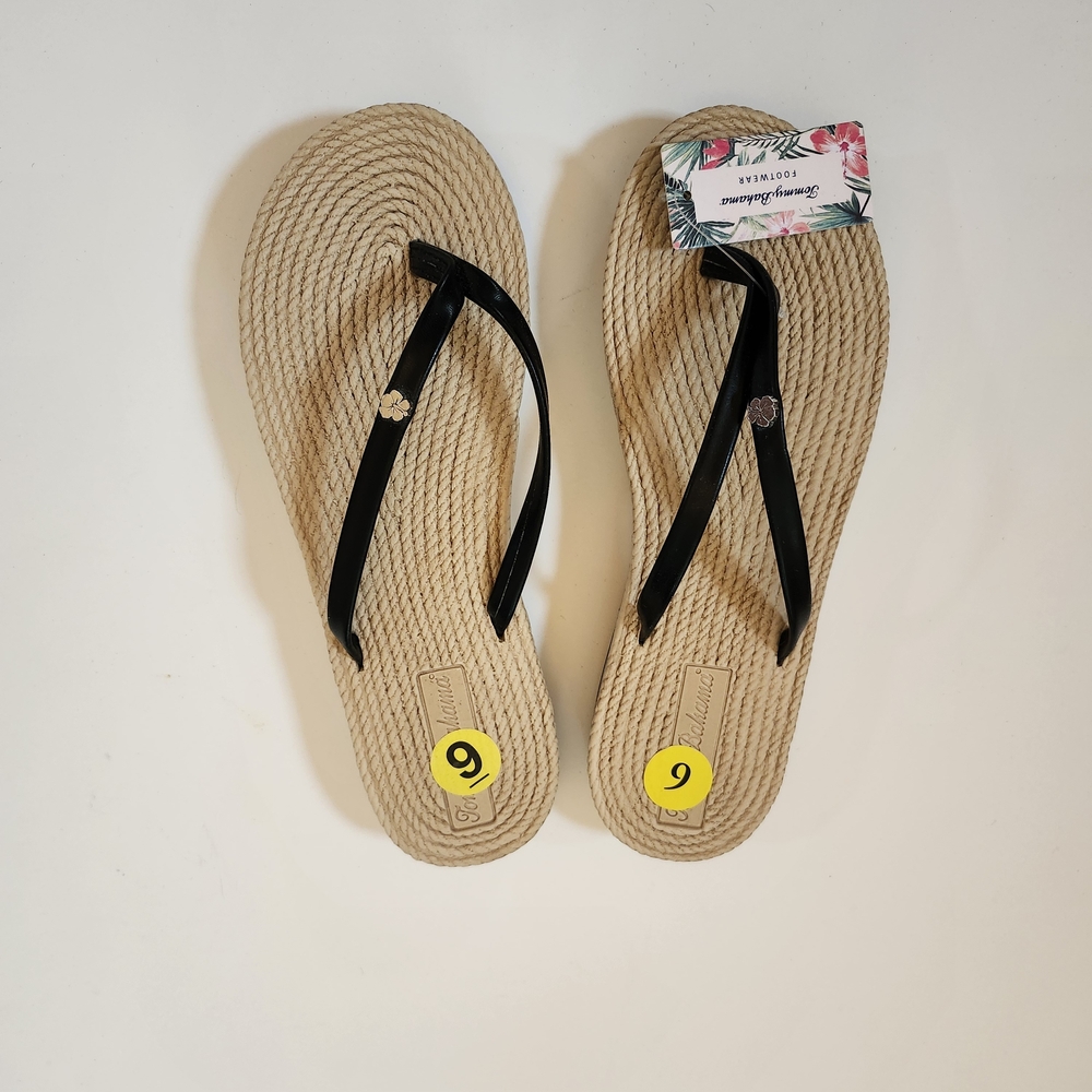 Tommy Bahama Black and Tan Sandals NEW
